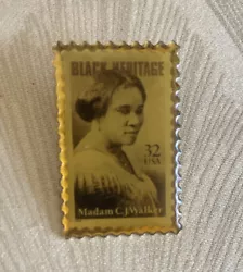 Madam C. J. Walker Lapel Pin USPS Black Heritage Stamp