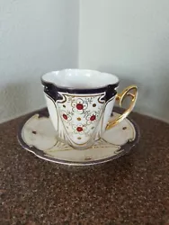Vintage Tea Cup & Saucer Gold with Floral.