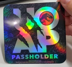 Universal Jurassic Park Annual Passholder Holo Sticker for Orlando Resort 2023 with holographic letters! Size is...