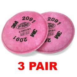 NIOSH PARTICULATE FILTERS. 3M 2091 P100. Bayonet compatibility allows use with many 3M half and full facepiece designs....
