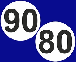 LOT de 2 adhésifs spéciaux pour CAMPING-CAR tractant une remorque. KIT COMPOSE d1 ADHESIF 80, et d1 ADHESIF 90.