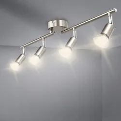 Multi-directional Ceiling Spotlights Fixture（Size:(L)30.03 in (H)6.05 in）. The ceiling spotlight made of aluminum...