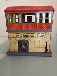 - POSTE DE TRANSFORMATION N°2 BASS-VOLT - 18 cm X 9 cm - HAUTEUR 18,5 cm - TRÈS BON ÉTAT LITHOGRAPHIE  - le levier...