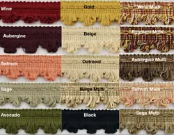 Decorative Scalloped Loop Fringe Trim. Use for accents on bed canopies, draperies, throw pillows, bags, hats and all...