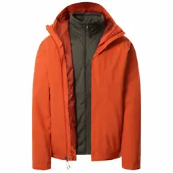 The North Face Mens Carto 3 in 1 TriClimate Jacket Orange/Taupe Green $260