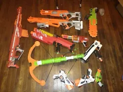 For sale is a Lot of 11 Nerf Guns. All used and all work. Sold as is.