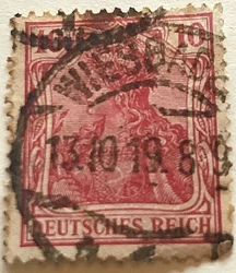Timbre Tres Rare Allemagne Deuchreich 1902.