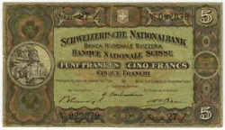 Banque nationale suisse : Bern und Zurich : 16 novembre 1944 / 16 november 1944 / 16 novembre 1944. Etat : TTB.