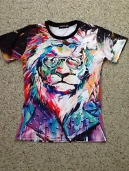 1991INC PSYCHEDELIC LION WITH SUNGLASSES SHIRT IN VERY GOOD CONDITION SIZE IS MARKED AS 3PLEASE CHECK THE MEASUREMENTS...