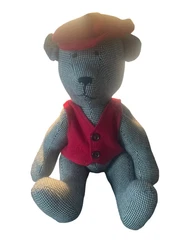 Houndstooth Teddy Bear 11” Moveable Arms Legs Stuffed Plush. Excellent condition and from smoke free home