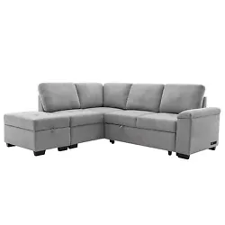 Sectional sofa sleeper. High-density foam and spring-filled sear bring you a comfortable feeling. ✔【 Storage...