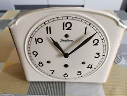 Superbe Horloge Pendule Junghans Céramique Allemande art déco Clé de remontage absente (se trouve facilement sur...