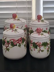 Made from high-quality ceramic, these canisters are both functional and decorative. The canisters feature a charming...