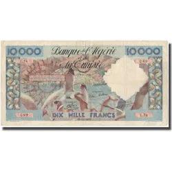 Billet, Algeria, 10,000 Francs, 1955, 1955-11-18, KM:110, TTB. Cet exemplaire provient de chez un expert numismate...