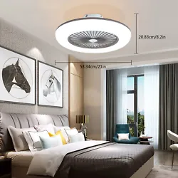 HG-HCX-2754-US 55cm Invisible Dimmable Ceiling Fan Light Remote Control Chandelier Dining Room ★ 3 speed wind speed -...