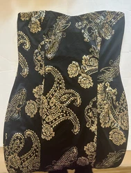 Symphony Plus Black Gold Accent Strapless Fitted 2XL Party Dress. Great dress for any party or wedding. Has a double...