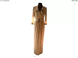 Sublime robe Trench longue rose beige Burberry 100% soie 34/36 tbe authentique. Règlement sous 24 h maxi