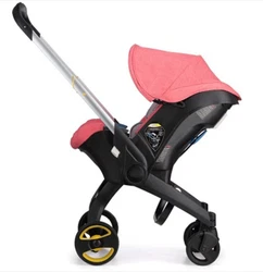 The car seat stroller can be easily secured using a 5-point seat belt, or with a base ( not included). It is well...