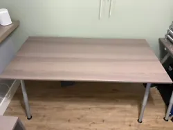 Ikea Galant gray/brown desk, adjustable height 23