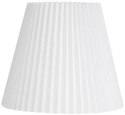 Brussels White Linen Empire Knife Pleat Lamp Shade 10x17x14.75 (Spider). The correct size harp and a finial are...