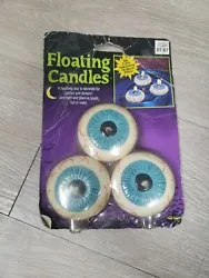 Vintage Halloween Decoration Eyeball Floating Candles Fun World - E6. Box is damaged, but contents are new besides...