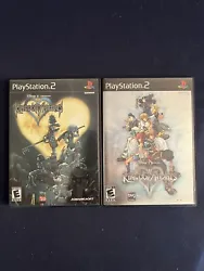 Kingdom Hearts 1 &2 (PlayStation 2, PS2) Black Label, First Print Both Manuals