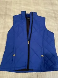 Ralph Lauren Vest. Pre-owned in royal blue. Size large. Zip front. Two front pockets. Measures 20” from pit to pit...