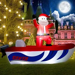 A giant 10Ft long Inflatable Christmas decoration, Santa Claus blow up display inflatable and placed indoors or...
