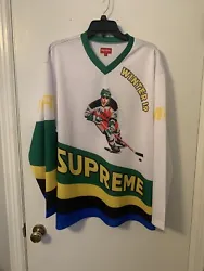 Supreme Winter 19 2019 Crossover Hockey Jersey White Size Large. The jersey is in excellent condition! Thanks!