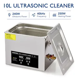 CREWORKS 2.6 gal. Ultrasonic Cleaner. Let this 240W ultrasonic cleaners 40kHz sound waves do all the. 10L Ultrasonic...