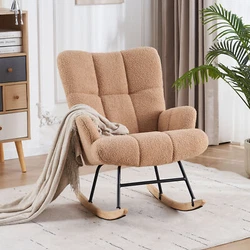 Details: Experience ultimate comfort and style with our Teddy Fabric Tufted Upholstered Rocking Chair. The soft velvet...