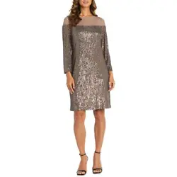 Fall in love with this sequined mother of the bride dress by R&M Richards. Made with polyester and spandex materials....