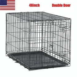 Keep your pet secure with the Double-Door Folding Dog Crate with Divider. When not in use, it folds flat for compact...