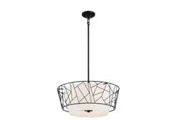 Good Lumens by Madison Avenue Pendant Light with White Linen Shade 5-Light.