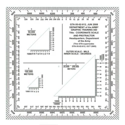 Military Map protractor U.S. ARMY GRAPHIC TRAINING COORDINATE SCALE PROTRACTOR