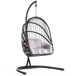 Secure: This hanging egg chair is equipped with a unique and secure lockable buckle. Unlike others, our buckle requires...