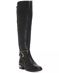 ManufacturerVince Camuto. Round-toe riding boots with zipper closure. 1-1/3