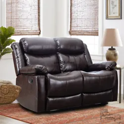 1 x Recliner Loveseat. Upholstery Material: PU Leather. User Friendly: With the simplereclining pull device, you can...