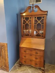 ANTIQUE SECRETARY DESK & CABINET WITH DRAWERS 1949.