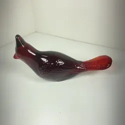 Fenton Glass Cardinal Bird Ruby Red Figurine Vintage Paperweight Gift Collect.