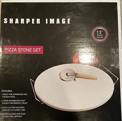 Sharper Image Pizza Stone Set. Condition is 