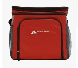 Ozark Trail 24-Can Camping Soft-Sided Cooler with Shoulder Strap Red and BlackUSA Shipper