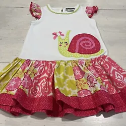 Emily Rose dress Girls 7 Snail Sleeveless Pleated Bottom ￼￼Pink Green White ￼. It is in very good/excellent...