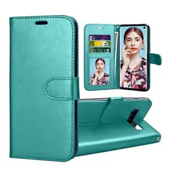 For Samsung S10 5G Leather Flip Wallet Phone Holder Protective Cover TEAL Samsung S10 5G Leather Flip Wallet Phone...