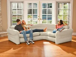 Modern Bed Sleeper Sofa Couch Sectional Living Room Furniture Inflatable Corner. It has deep seats and wide armrests...