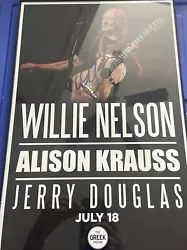 WILLIE NELSON Greek Theatre Concert Tour Poster RARE! Autographed Signed.