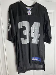 Vintage Reebok NFL Equipment Raiders LaMont Jordan Football Jersey Size Medium. In good condition, has minimal wear as...