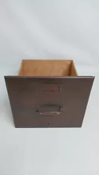 Bottom of drawer is missing a guide. Side panels and brass knob are loose. Missing center rod.