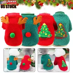 Christmas Soft Cute Pet Cape Dress Outfit Comfortable Cloak For Dog Cat US. Christmas Dog Clothes Winter Warm Pet Cat...