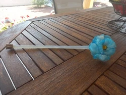 ancien élément de lustre Murano fleur pièce détachée.  37 cm fleur 8,5 cm enbout métal diametre 2 cm longueur 2 cm